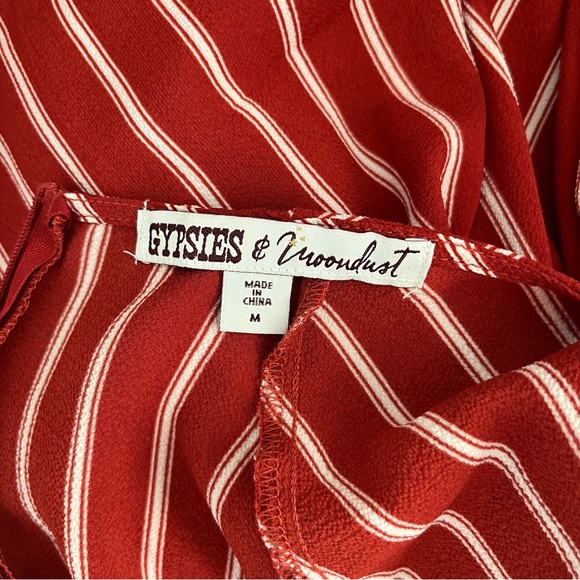 GYPSIES AND MOONDUST STRIPED MINI DRESS SIZE MEDIUM IN RED - Picture 11 of 16